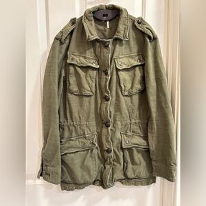 Free People Military Utility Jacket Olive Green Size M